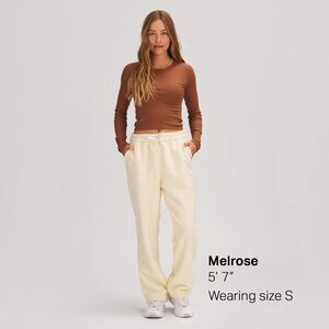 Backcountry GOAT Fleece Joggers Small Cream Sweatpants Women’s Soft Cozy Lounge